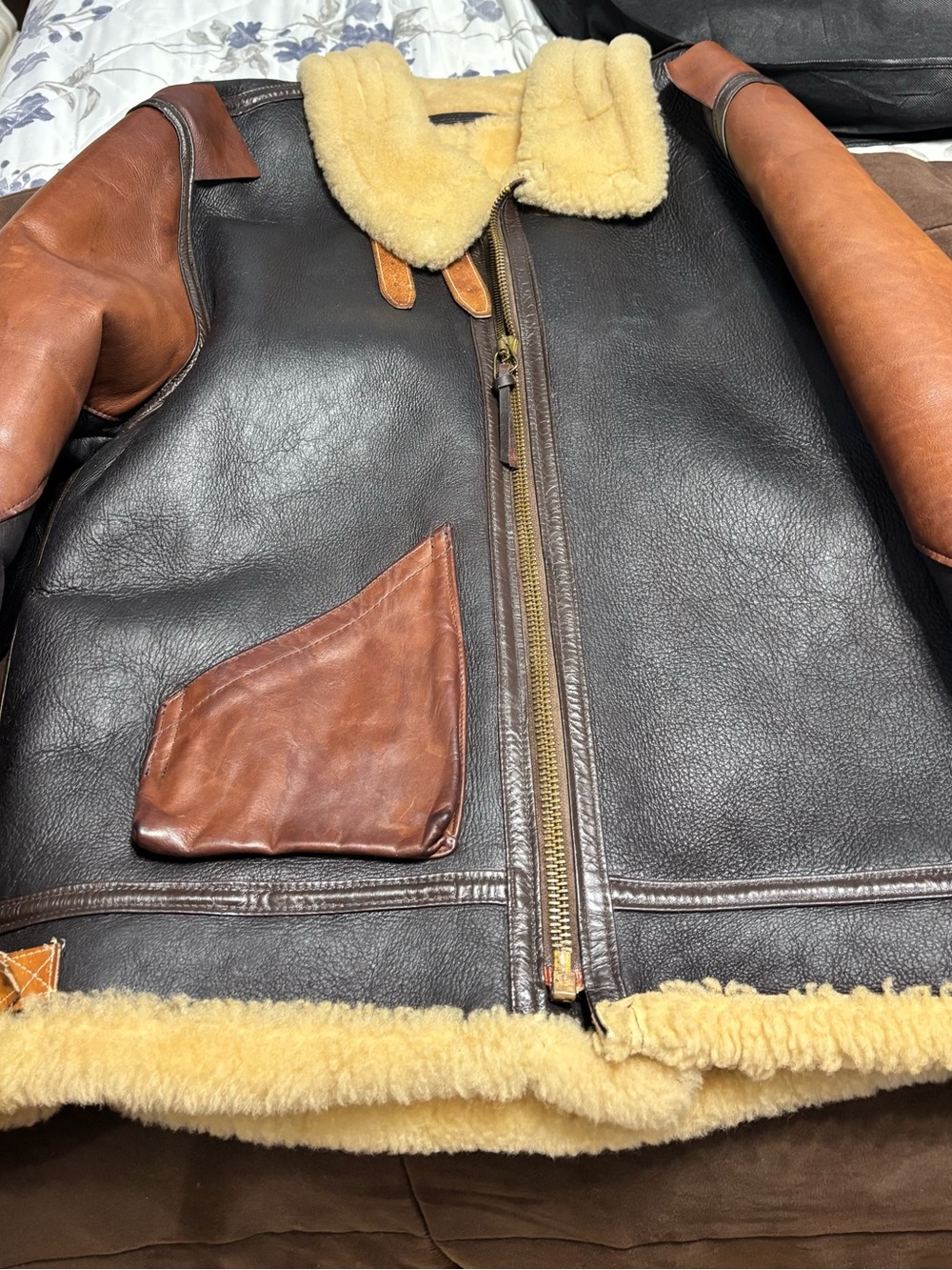 Willis & Geiger B3 Sheepskin Aviation Coat Size 42
